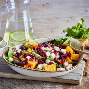 Søtpotet- og gresskar-salat. Catering-tilbud ved UiO.